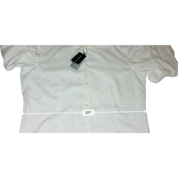 Perry Ellis Slim Fit Stain Resistant White Button Up Shirt XL Corpcore Party NWT - Picture 4 of 12